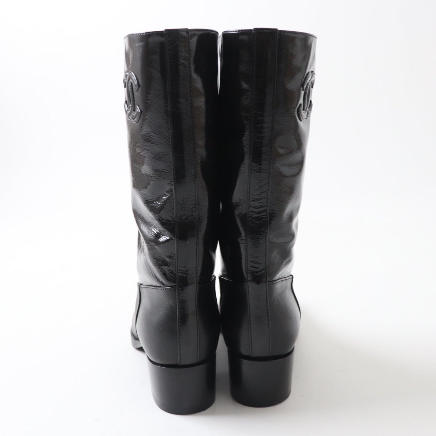 CHANEL Ankle boots 21A G37981 Shine Calfskin Calfskin black 37.5