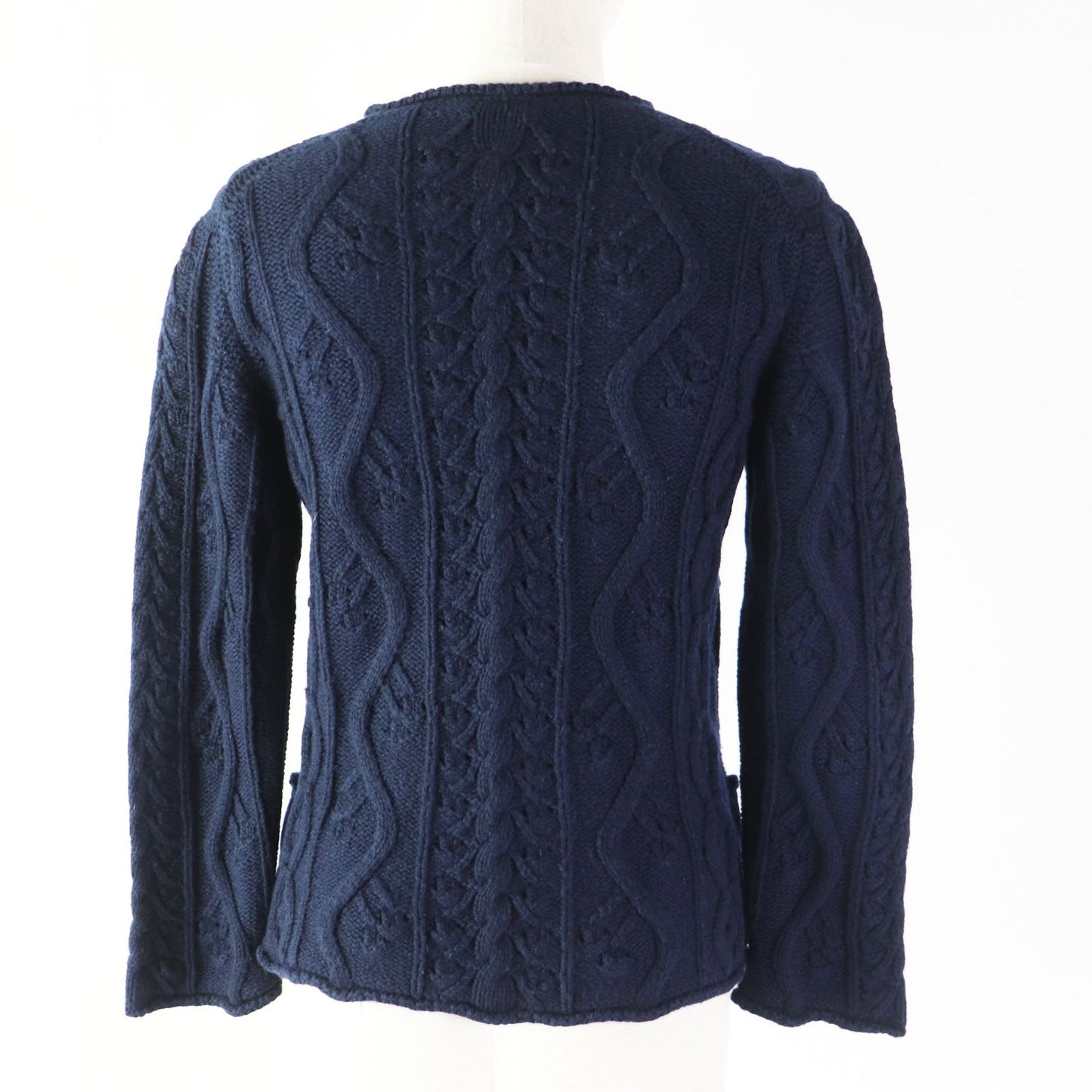 CHANEL cardigan P46489 cashmere Navy 34