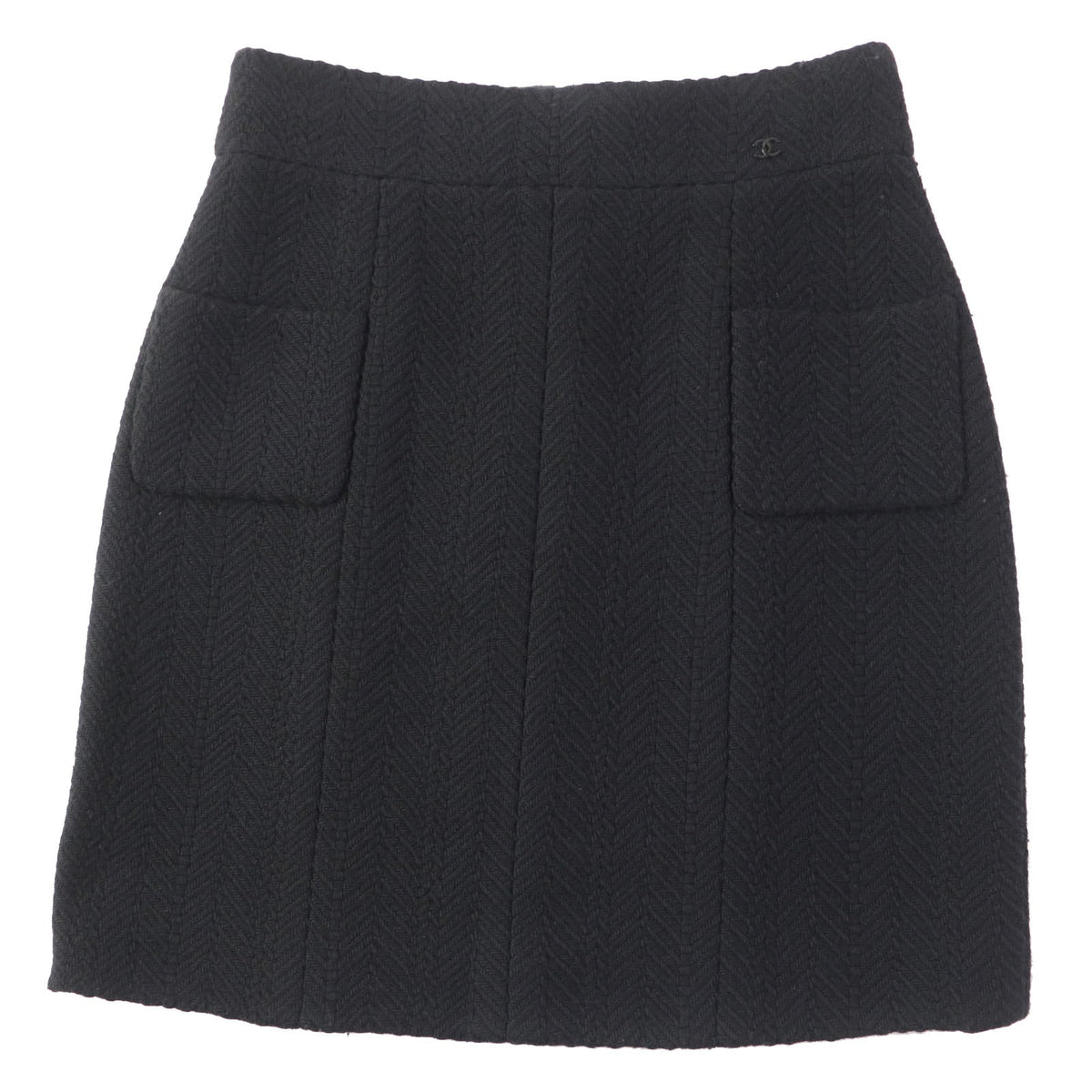 CHANEL skirt 06A P29800 wool black 40