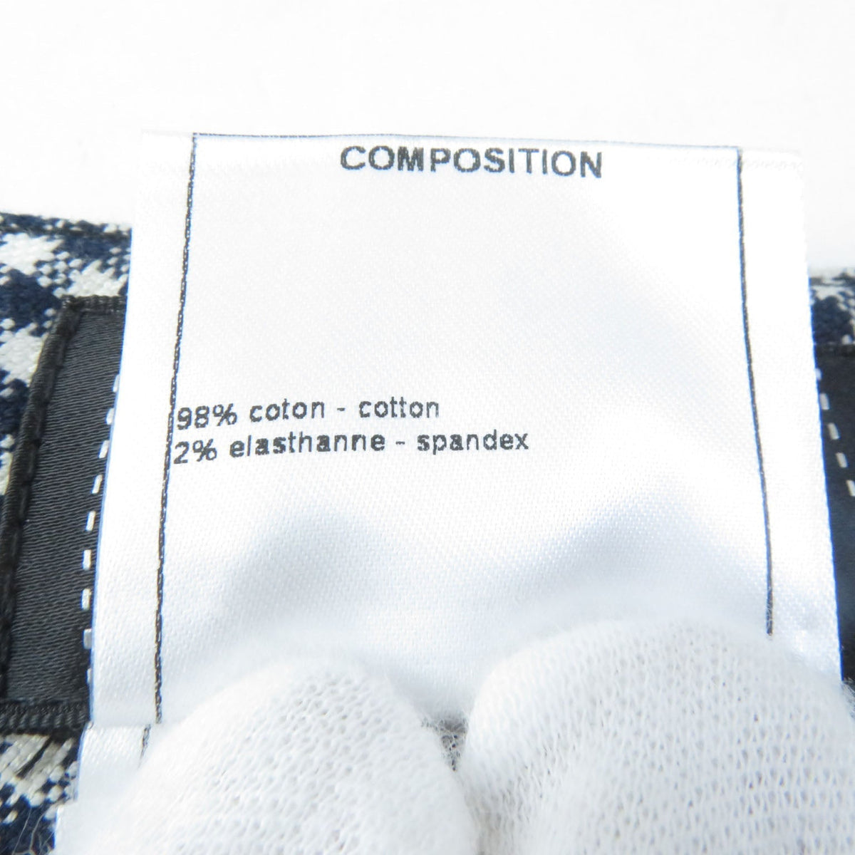 CHANEL Pants P53371 cotton Navy white 34