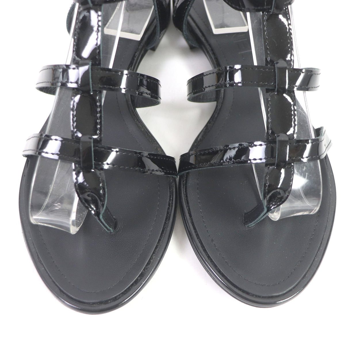 CHANEL Sandals G25488 leather black 35