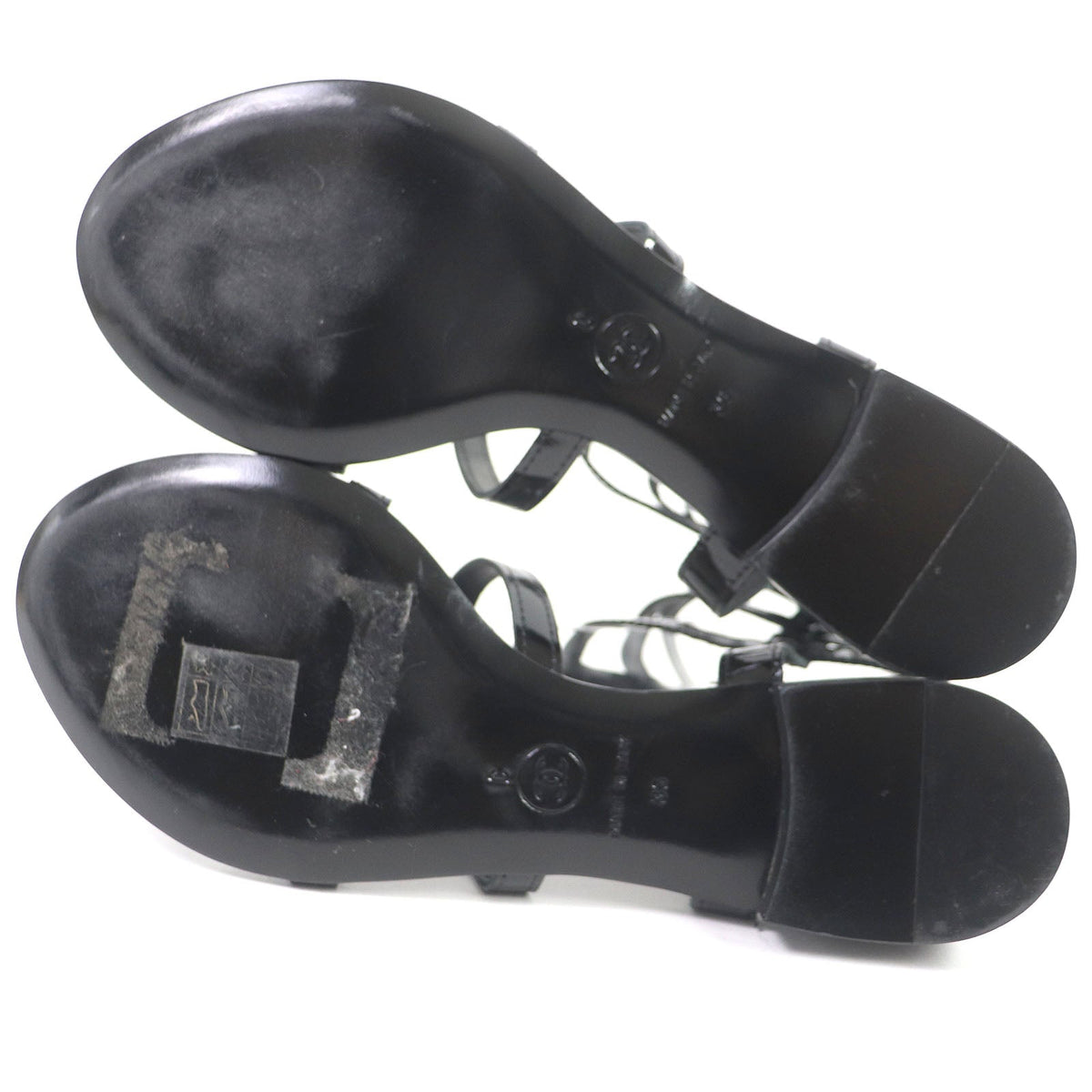 CHANEL Sandals G25488 leather black 35