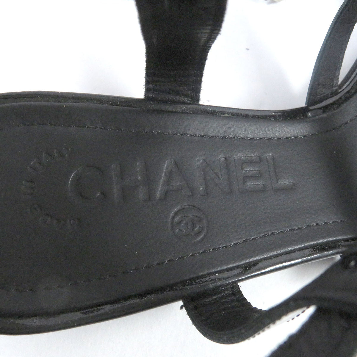 CHANEL Sandals G25488 leather black 35