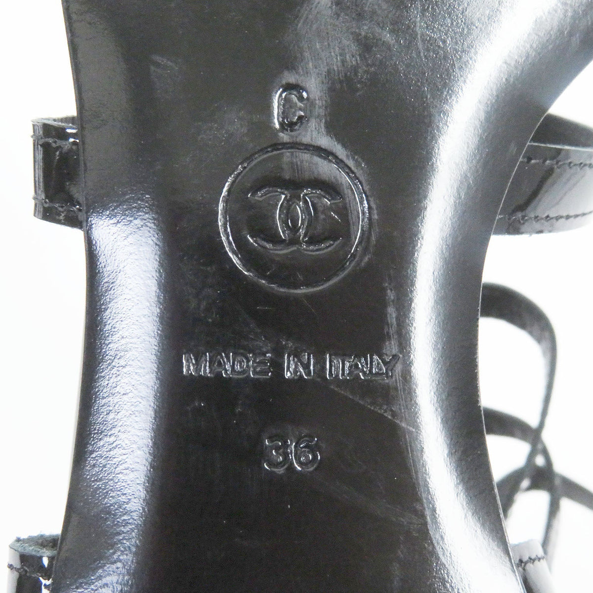 CHANEL Sandals G25488 leather black 35