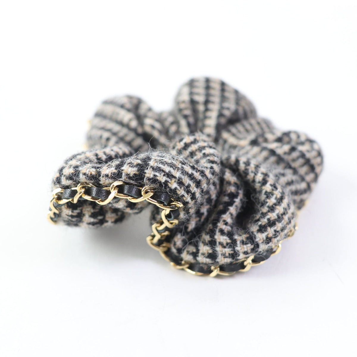 CHANEL hair accessory A22 cotton multicolor COCO Mark Houndstooth Scrunchie