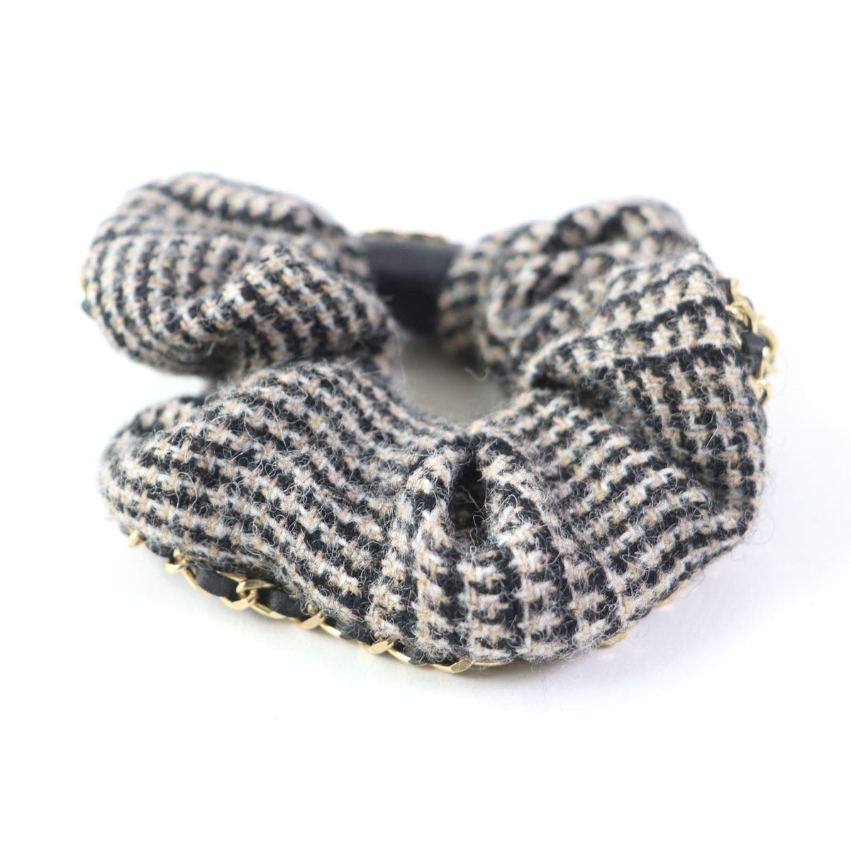 CHANEL hair accessory A22 cotton multicolor COCO Mark Houndstooth Scrunchie