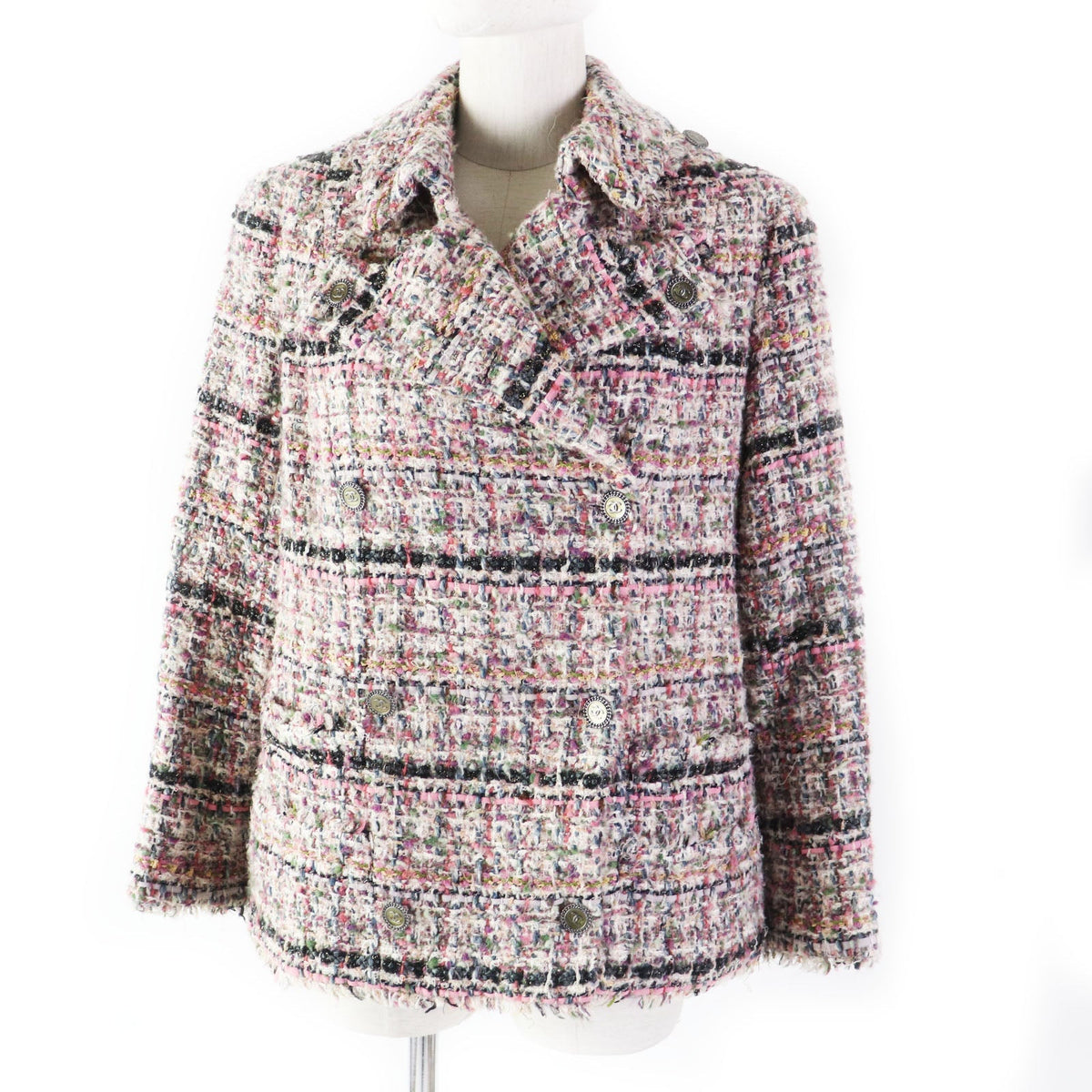 CHANEL tailored jacket 05A P26908 Outer: 40% wool, Outer: 20% mohair, Outer: 10% cotton, Outer: 10% acrylic, Outer: 10% silk, Outer: 6% nylon, 4% polyester, Lining: 96% silk, 4% polyurethane Multi Women 40 Used