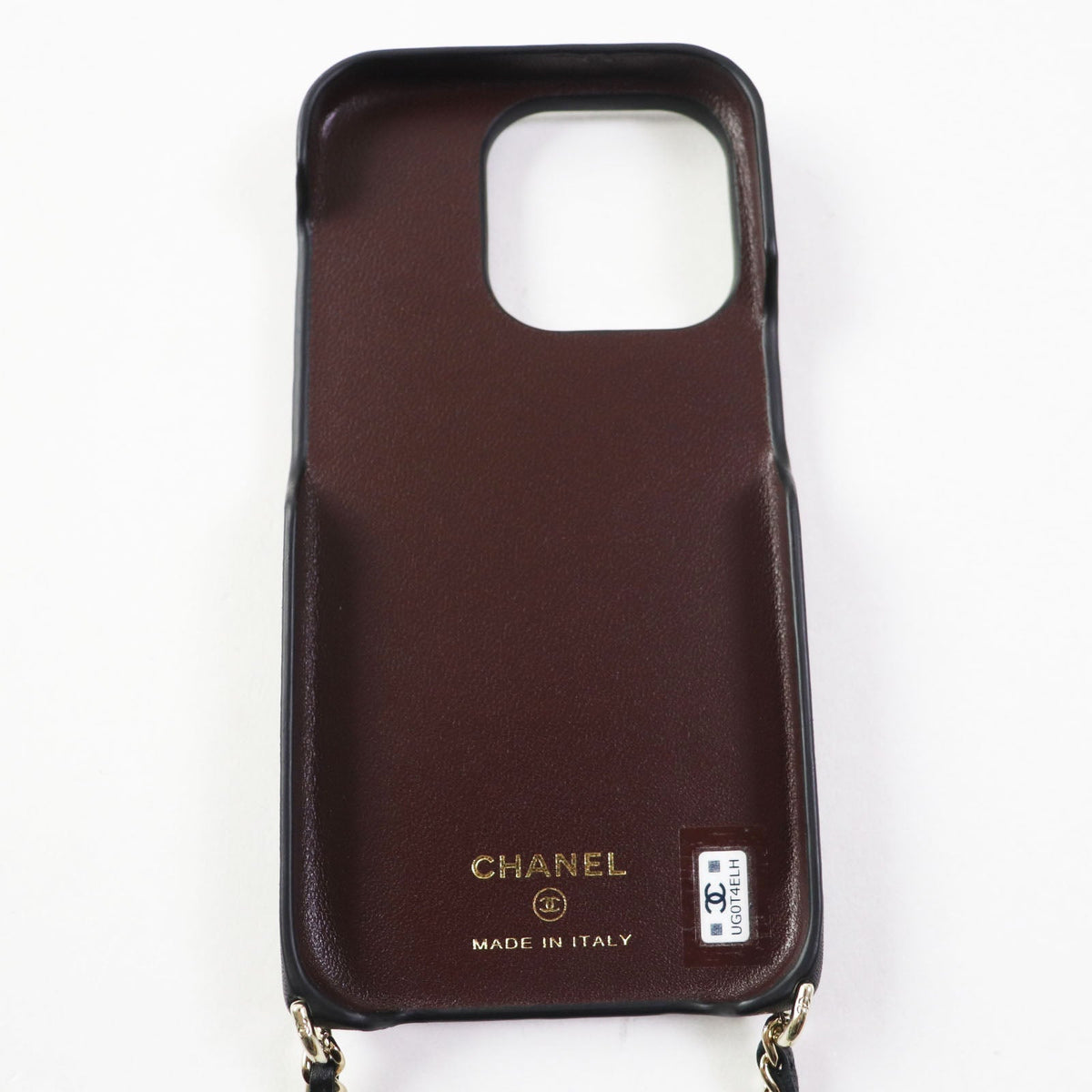 CHANEL iPhone case AP3556 lambskin black Matrasse
