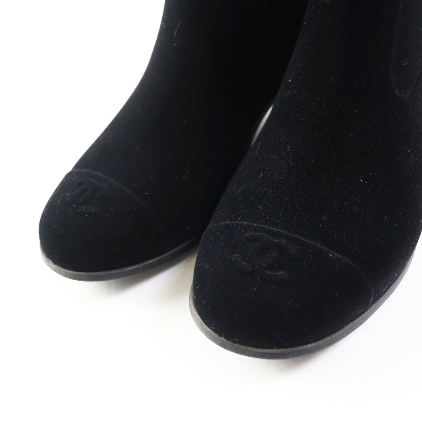 CHANEL boots Velor black Women 35 Used