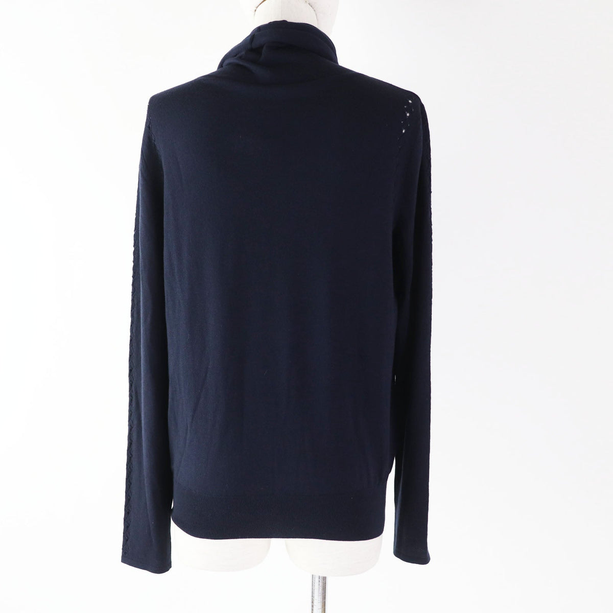 CHANEL knit 19B P62251 wool Navy 38