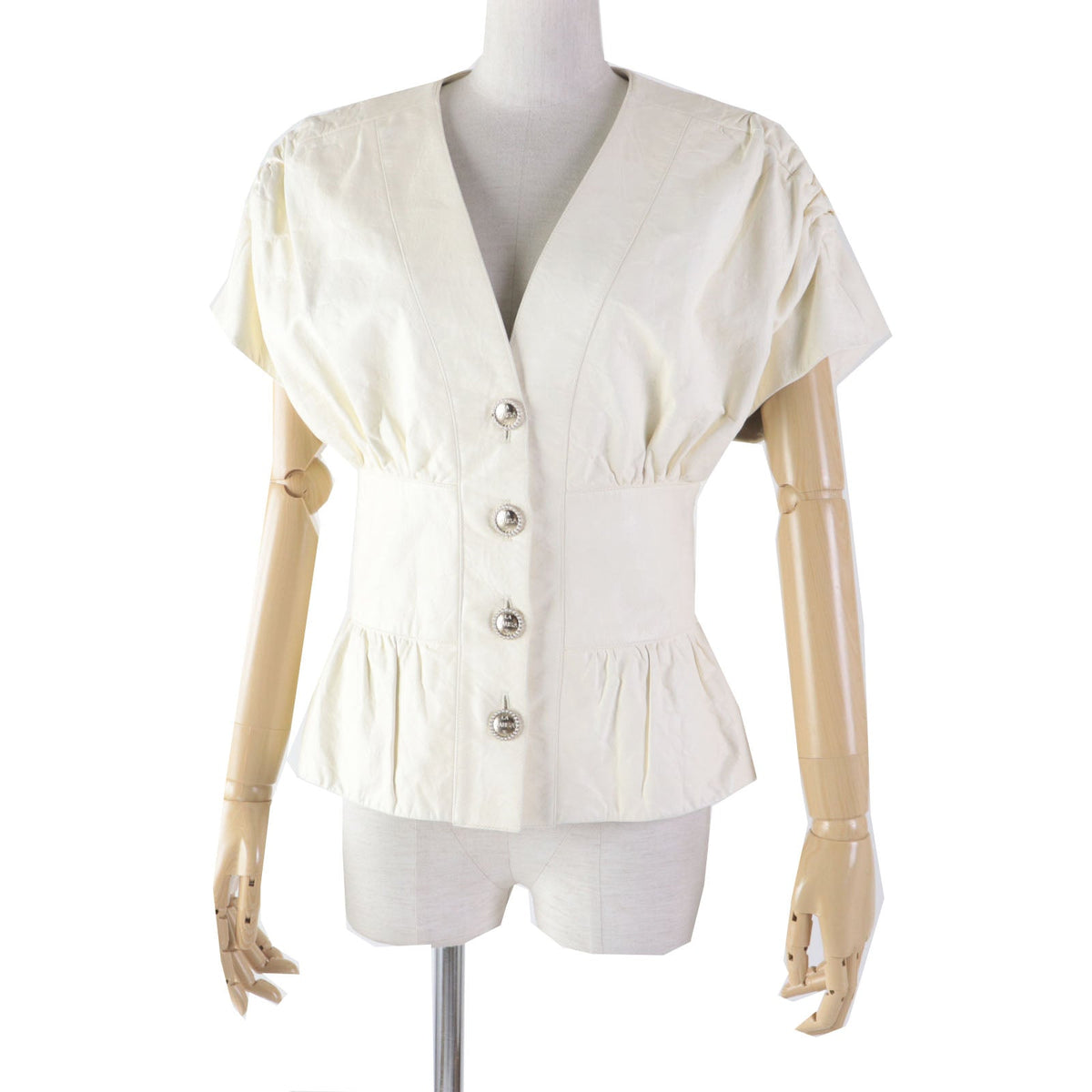 CHANEL leather jacket P60304 lambskin Ivory LA PAUSA 34