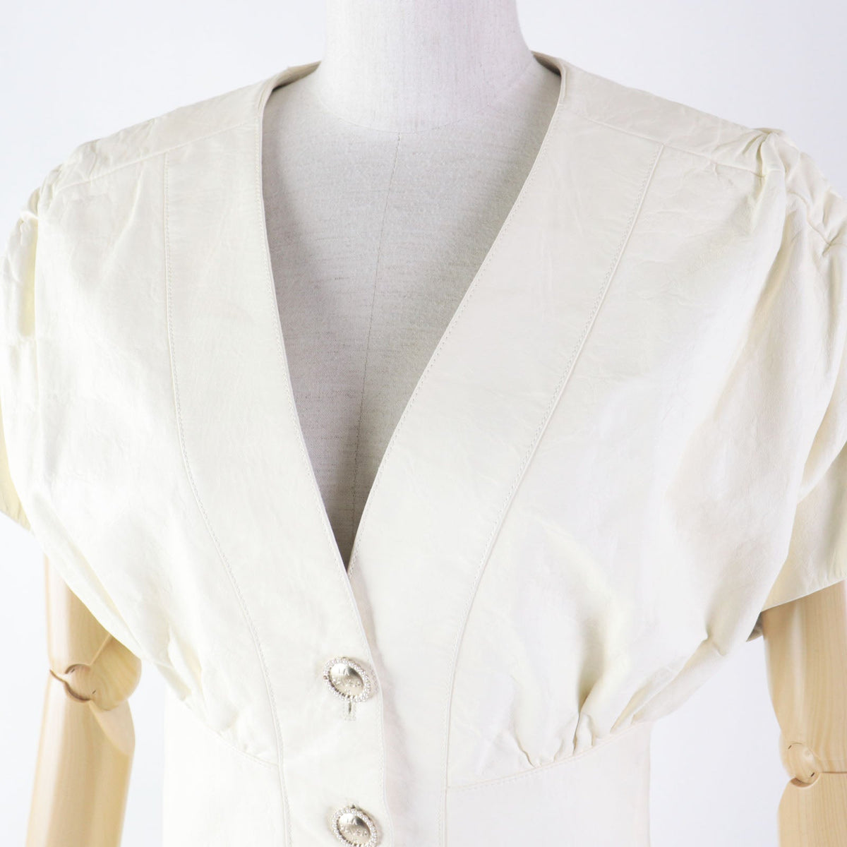 CHANEL leather jacket P60304 lambskin Ivory LA PAUSA 34