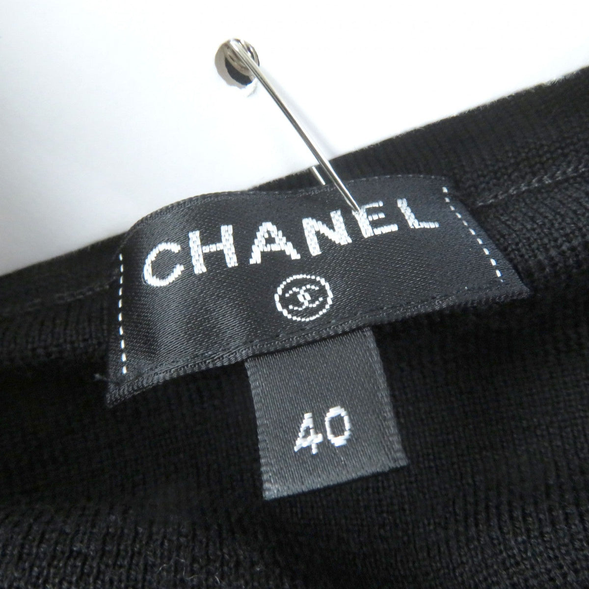 CHANEL one piece P71413 wool Black light pink 40