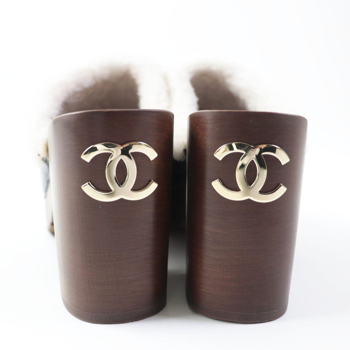 CHANEL Sandals G35368 Sheepskin Black brown 36