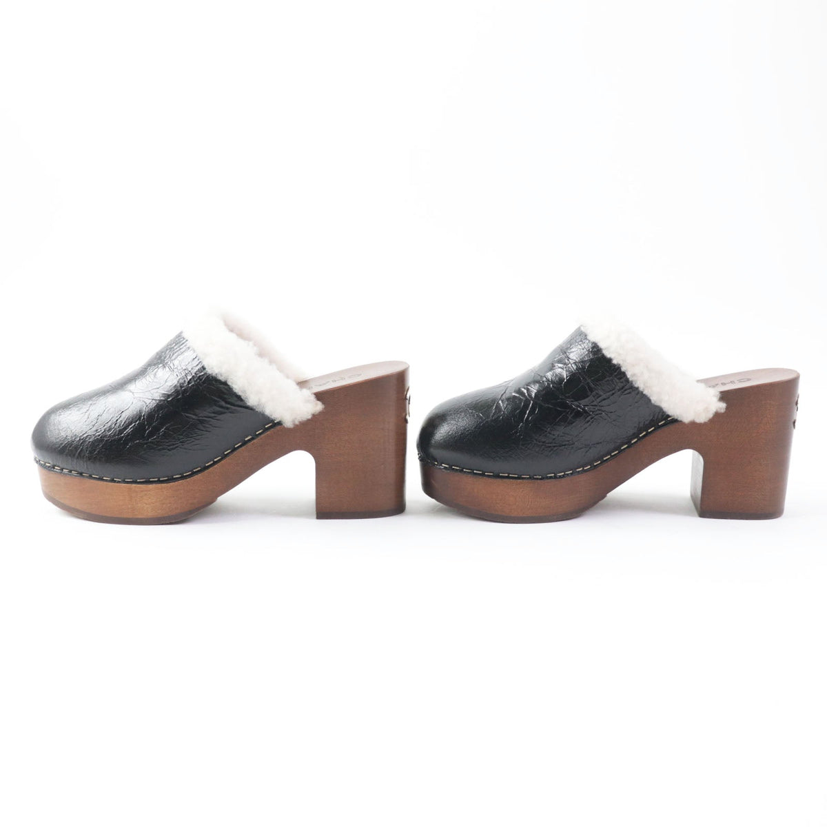CHANEL Sandals G35368 Sheepskin Black brown 36
