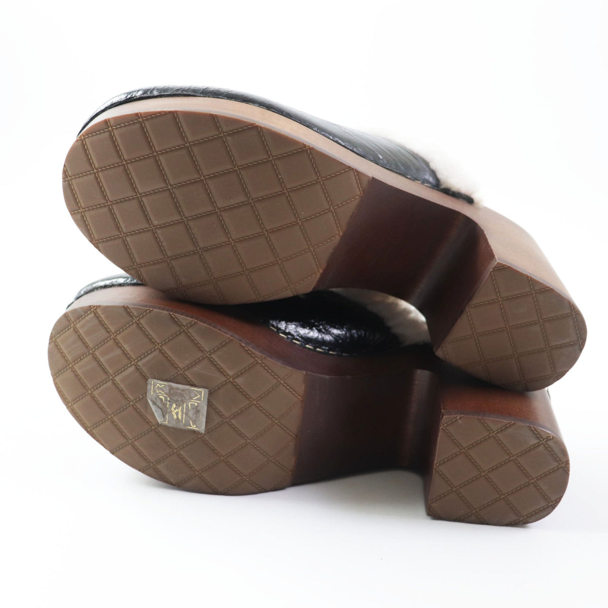 CHANEL Sandals G35368 Sheepskin Black brown 36