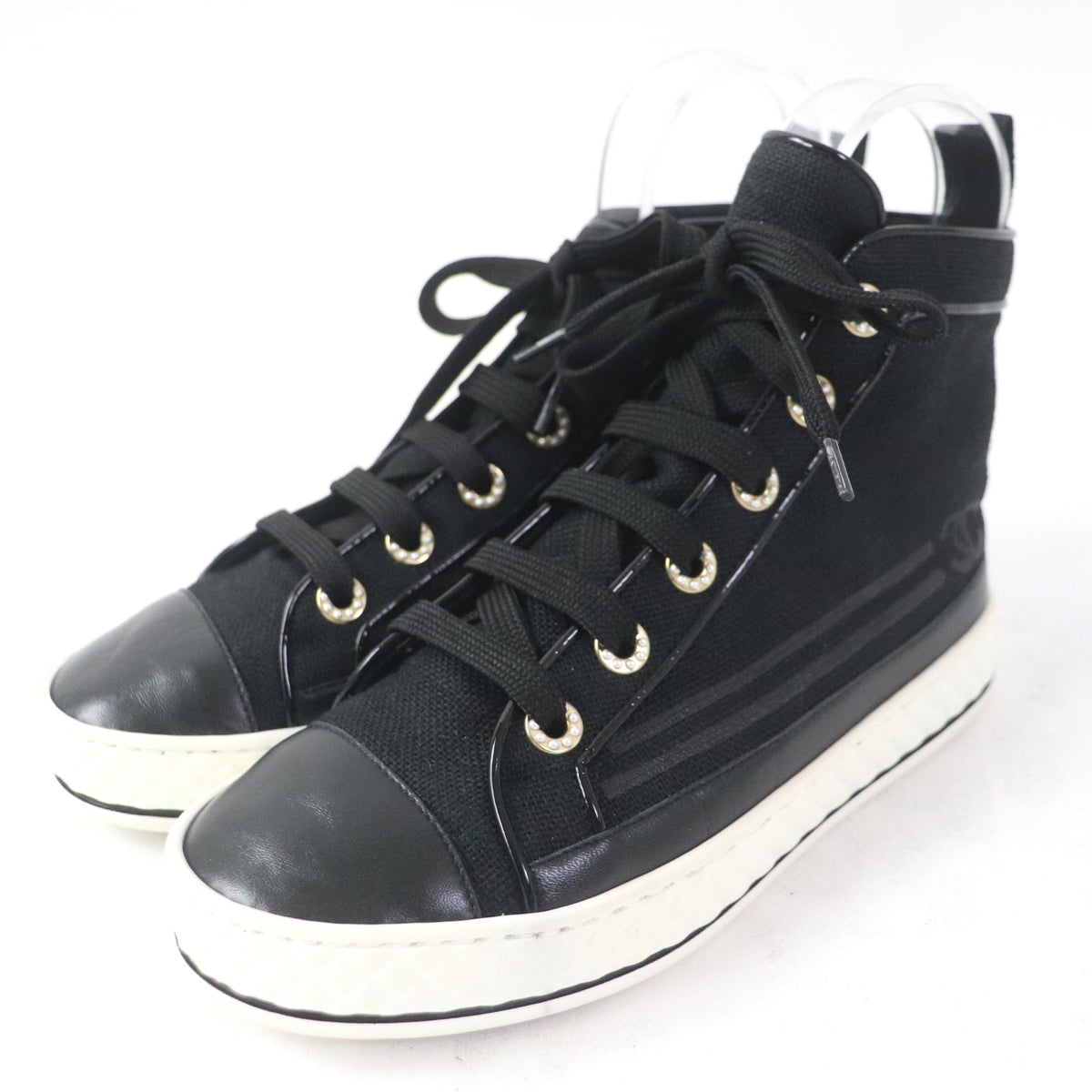 CHANEL High cut sneakers G34222 Main: Canvas black Women 35 Used