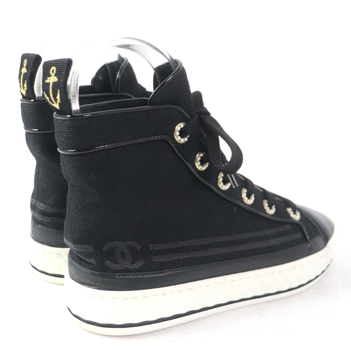 CHANEL High cut sneakers G34222 Main: Canvas black Women 35 Used