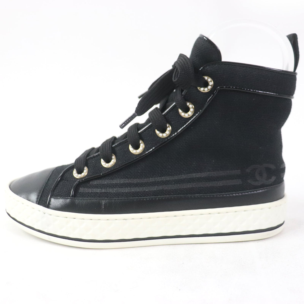 CHANEL High cut sneakers G34222 Main: Canvas black Women 35 Used