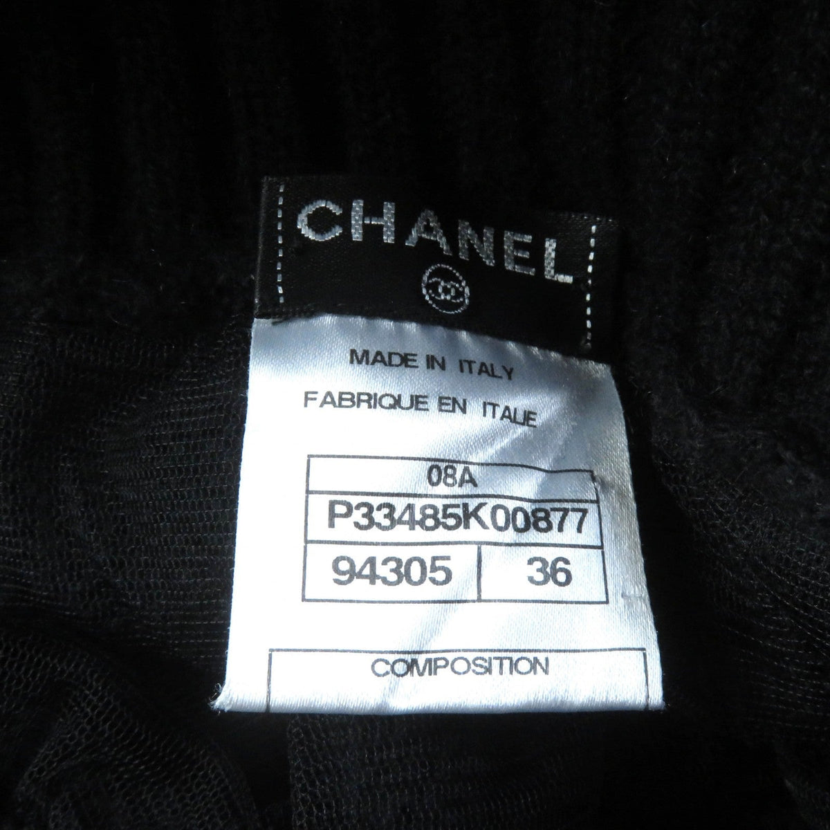 CHANEL skirt 08A P33485 cashmere black 36