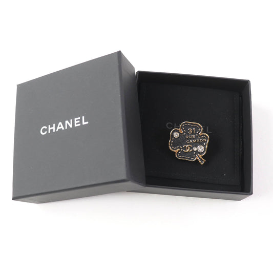 CHANEL Brooch B23S ABA782 Rhinestone Black gold