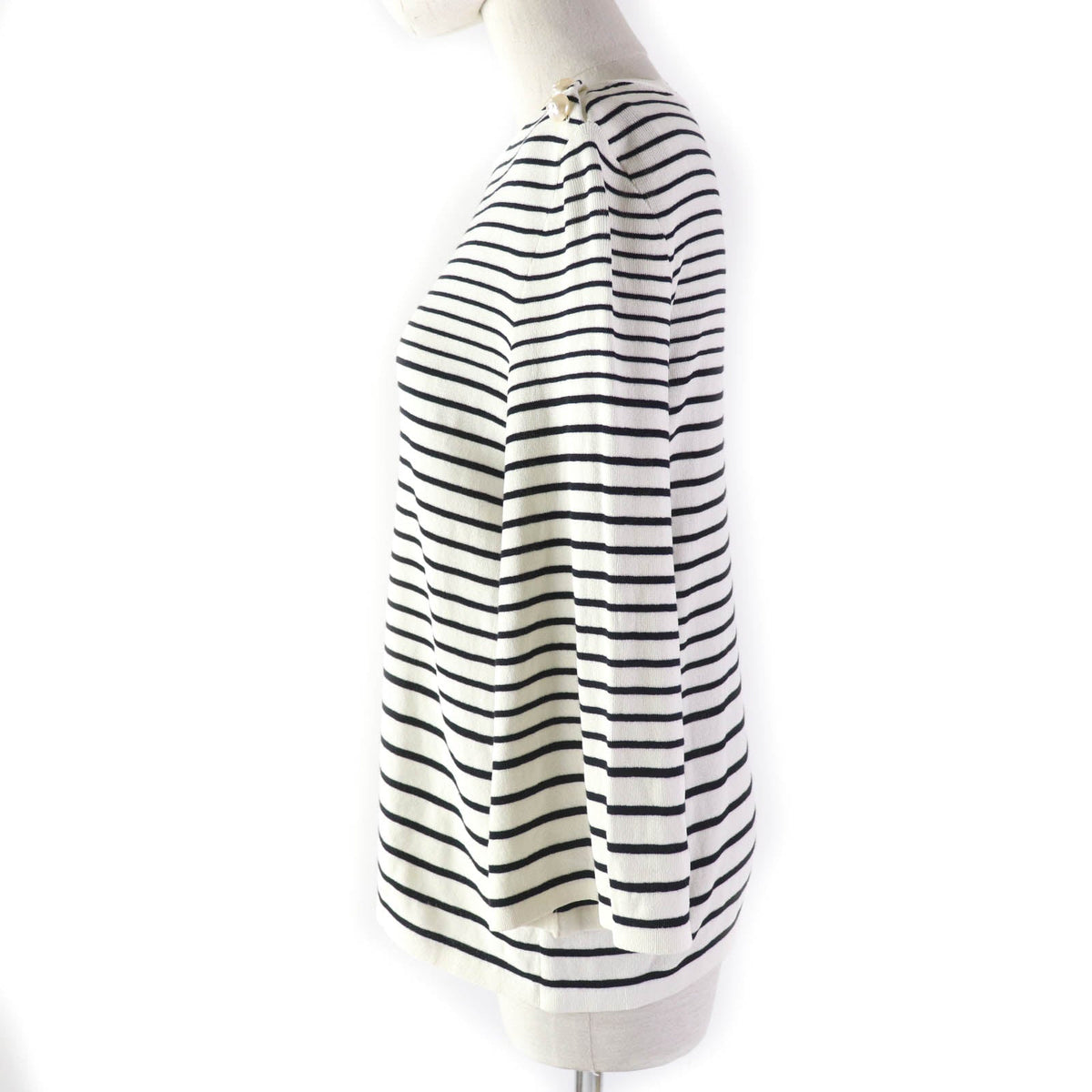 CHANEL knit P56071 paper White black 38