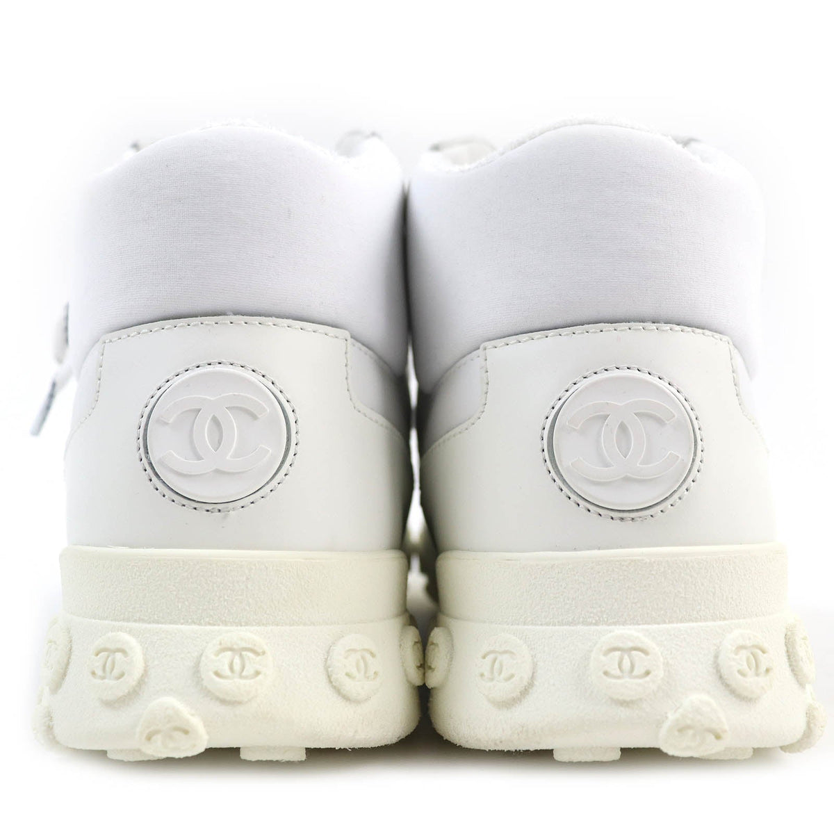CHANEL High cut sneakers G34086 Main: Leather White black mens 40 Used