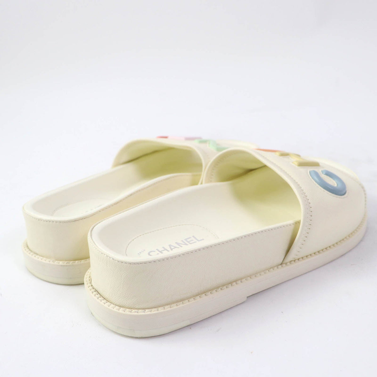 CHANEL Sandals G38933 leather Ivory 35