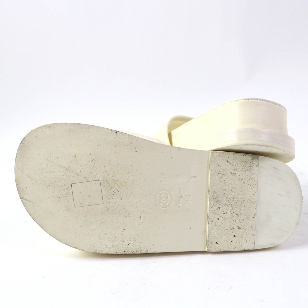 CHANEL Sandals G38933 leather Ivory 35
