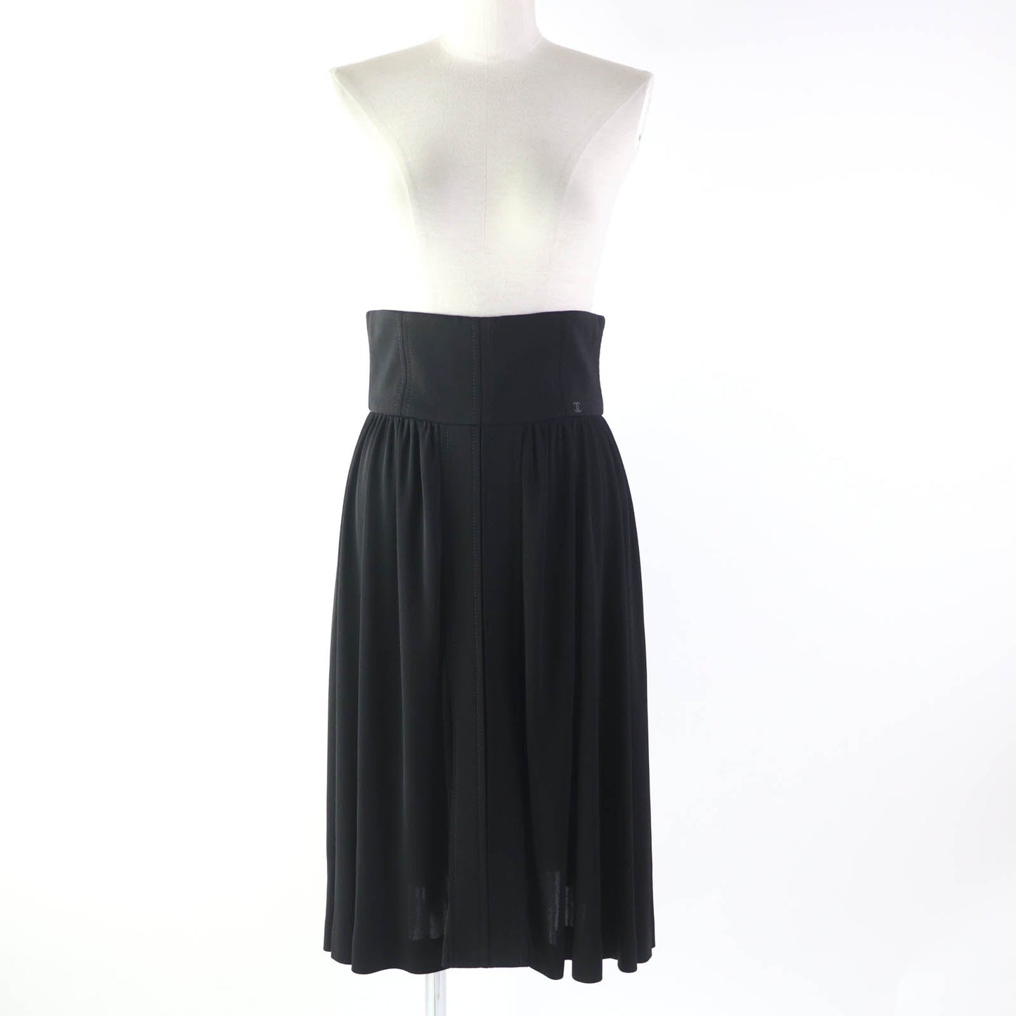 CHANEL flare skirt P54660 Rayon black 36