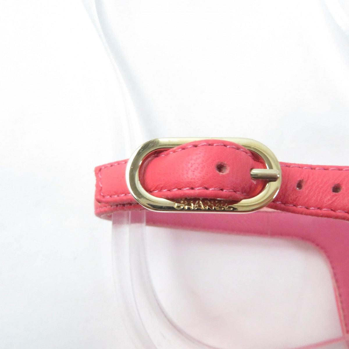 CHANEL Sandals leather pink 37 C