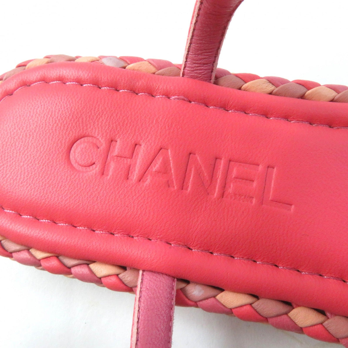 CHANEL Sandals leather pink 37 C