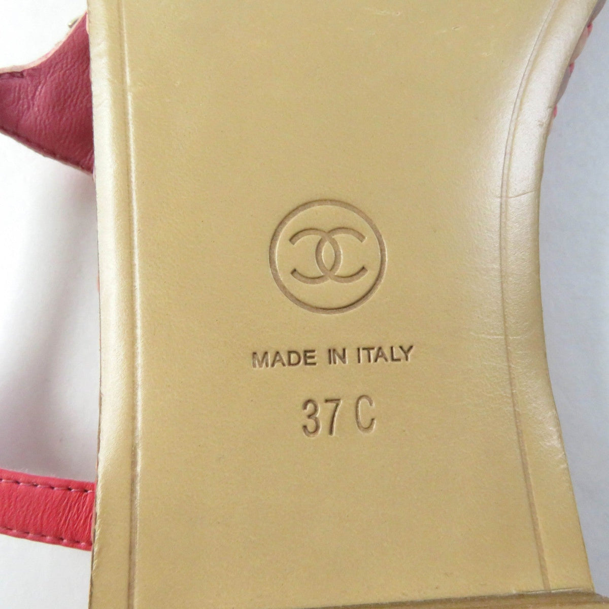 CHANEL Sandals leather pink 37 C