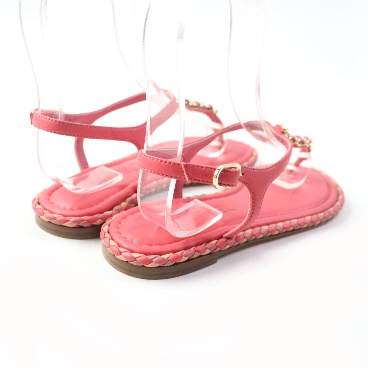CHANEL Sandals leather pink 37 C
