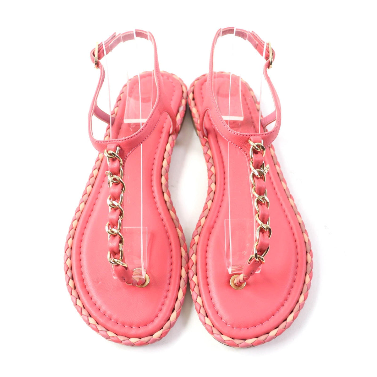 CHANEL Sandals leather pink 37 C