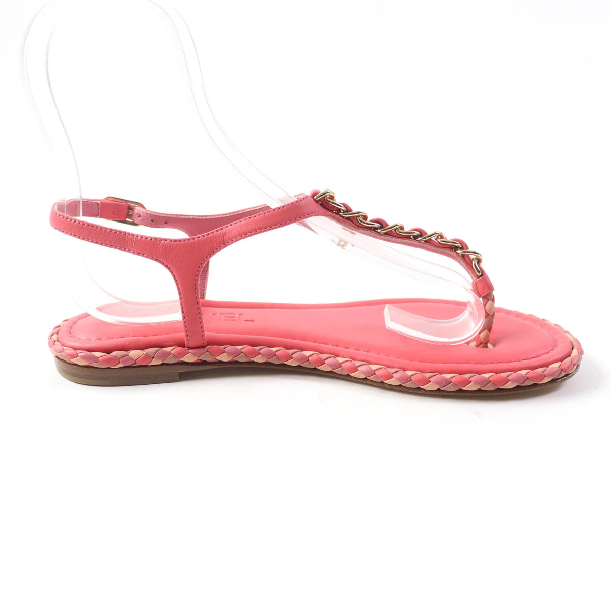 CHANEL Sandals leather pink 37 C