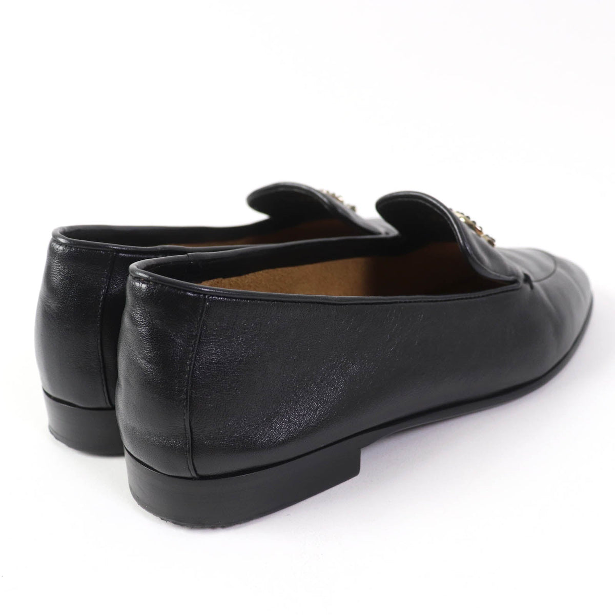 CHANEL loafers 23A G45008 leather black 38 1/2 C