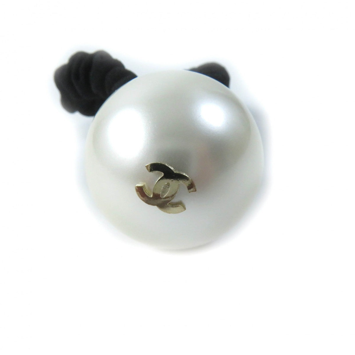 CHANEL hair accessory F20V Rubber White black COCO Mark Hair elastic