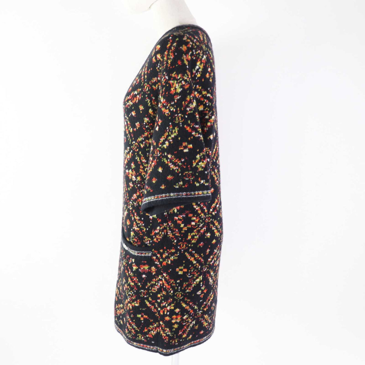 CHANEL one piece 23A P75387 wool Black multicolor 34
