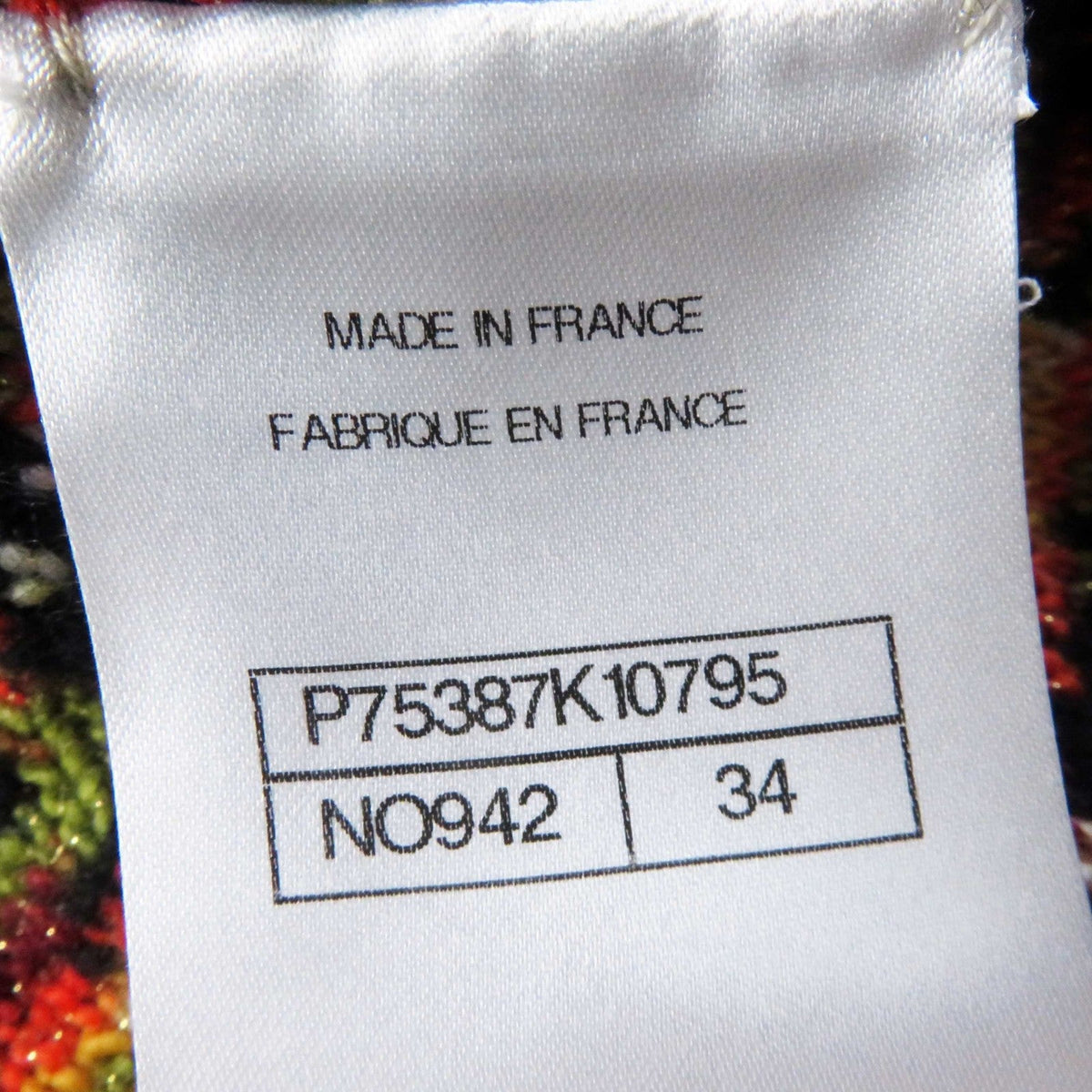 CHANEL one piece 23A P75387 wool Black multicolor 34