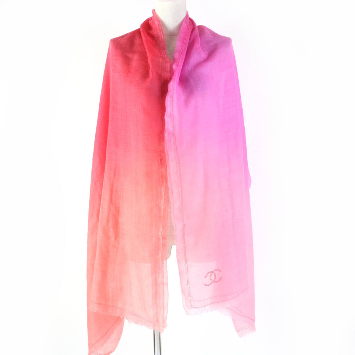 CHANEL shawl cashmere Pink type