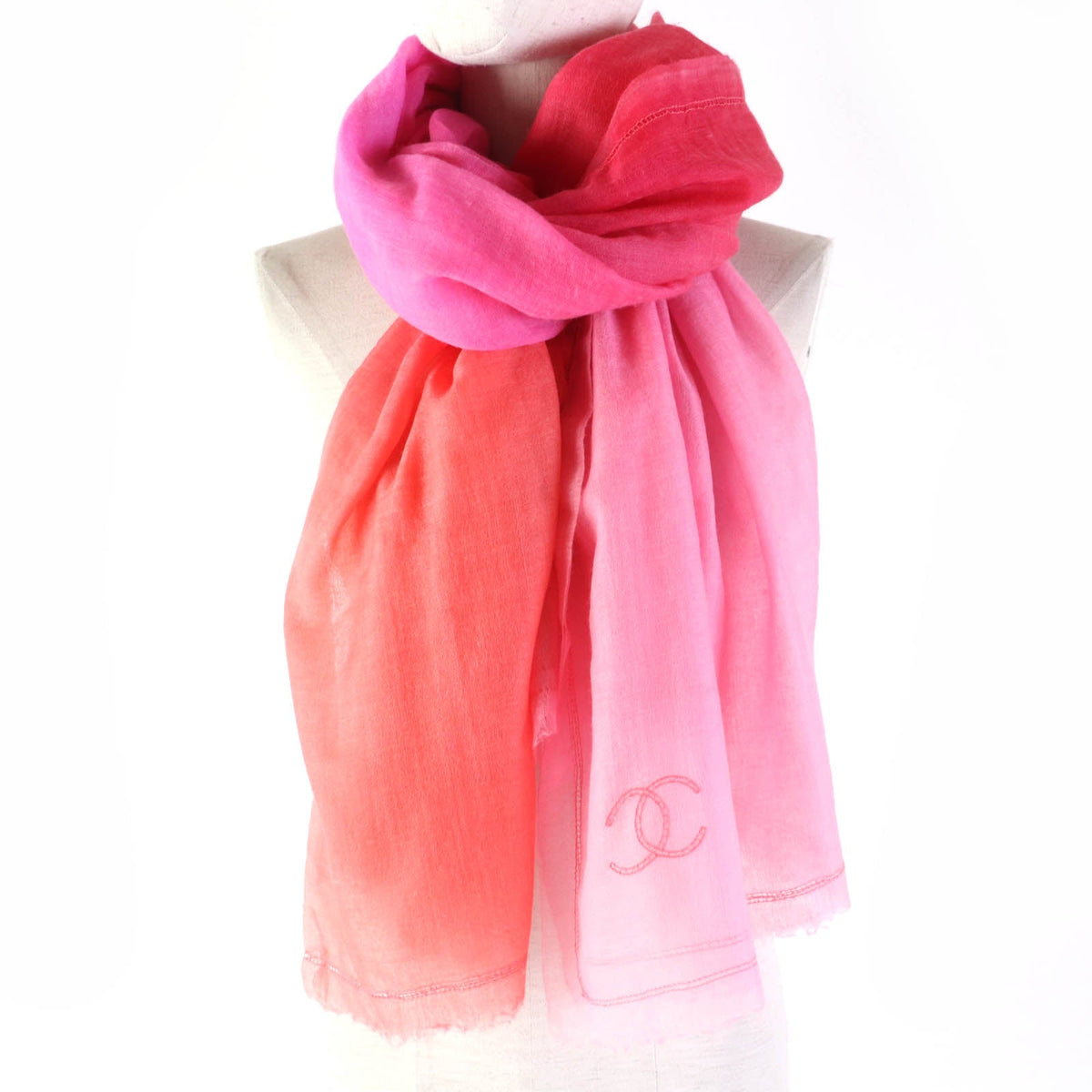 CHANEL shawl cashmere Pink type