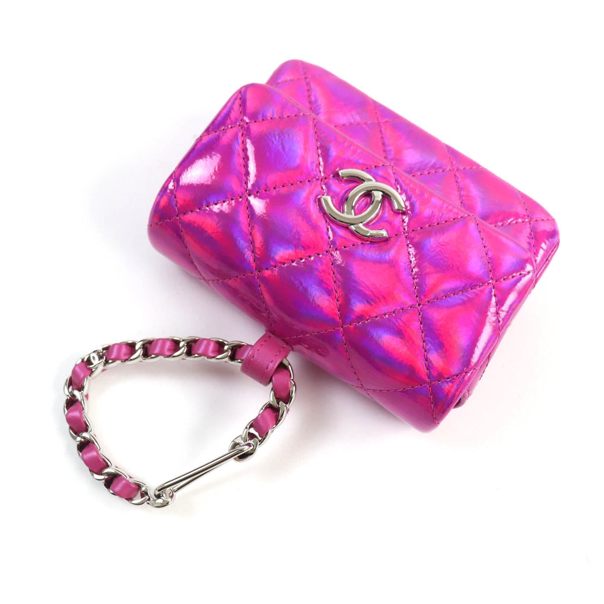 CHANEL Pouch H43HHUU7 enamel Neon pink Years Gift 2023