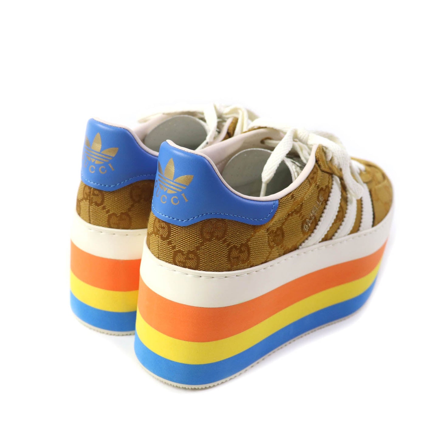 GUCCI sneakers 707873 GG canvas, leather multicolor Gazelle Women 24.5 Secondhand