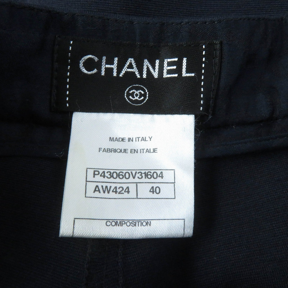 CHANEL Pants P43060 V31604 Rayon Navy 40