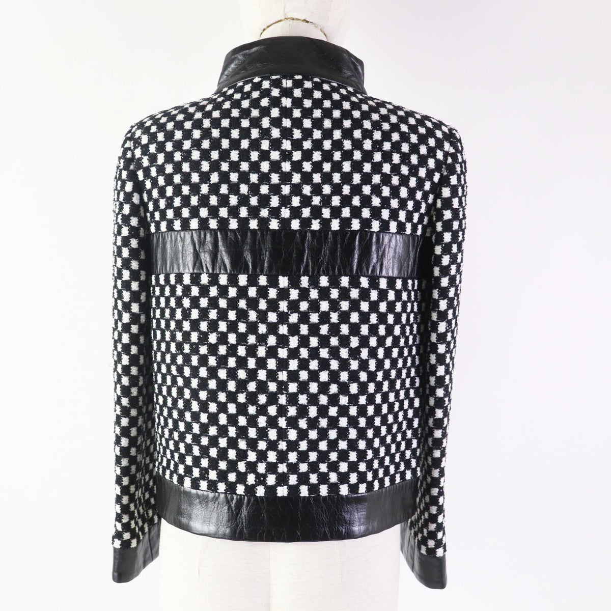 CHANEL Other outerwear P57185 Nylon Black White Tweed jacket 34