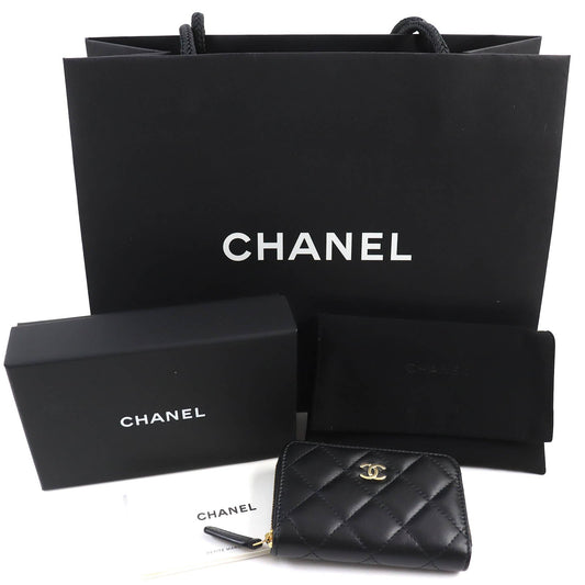 CHANEL Coin case AP0216 leather black Classic zip coin purse