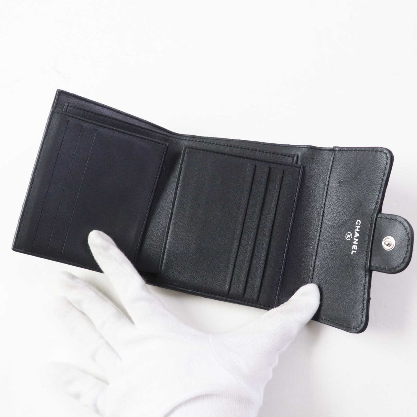 CHANEL Tri-fold wallet AP0231 leather black Timeless Classic Small Flap Wallet