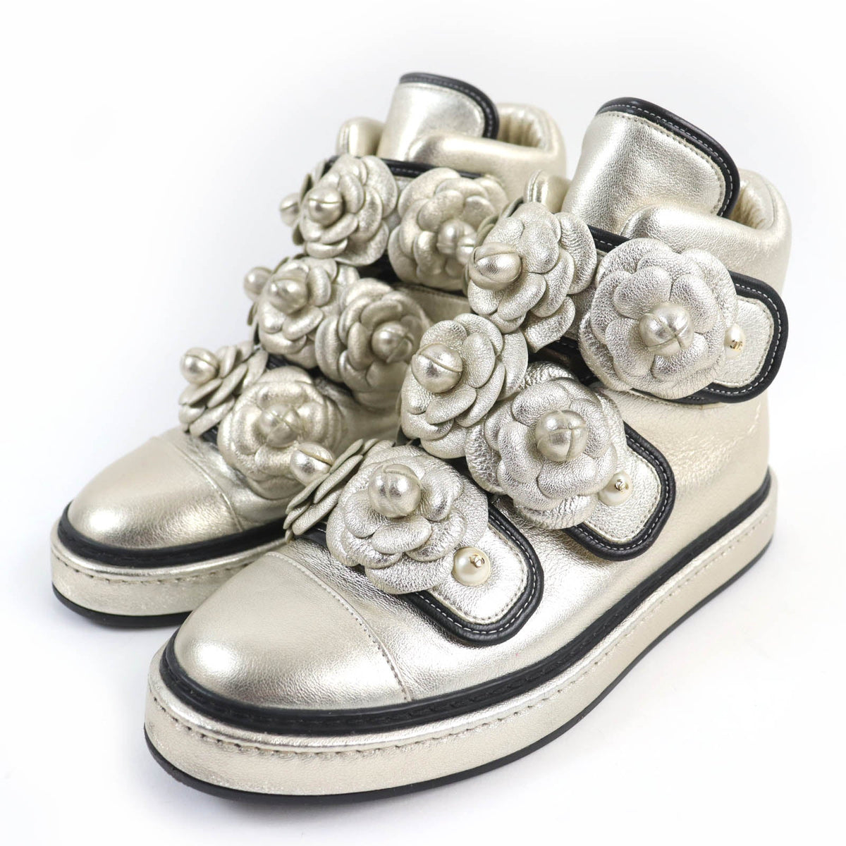 CHANEL High cut sneakers G31628 Main: Leather gold Women 37 Used