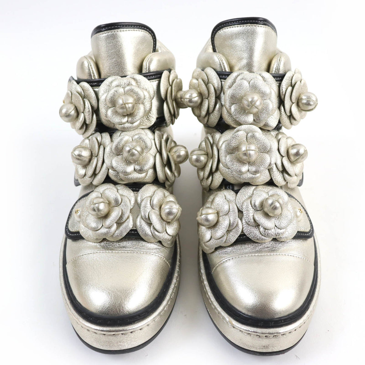 CHANEL High cut sneakers G31628 Main: Leather gold Women 37 Used